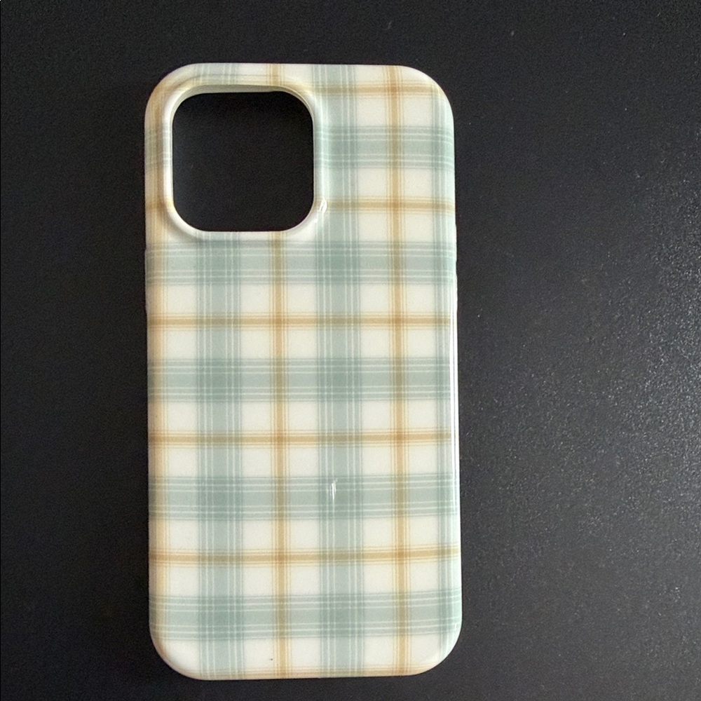 Checkered Phone Case - Blue and Tan
